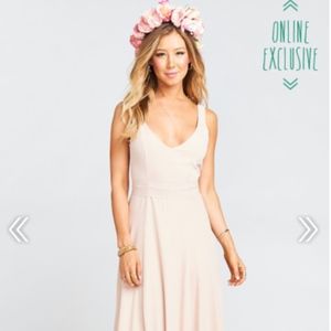 Jenn Maxi Dress- Dusty Blush Crisp with Sash